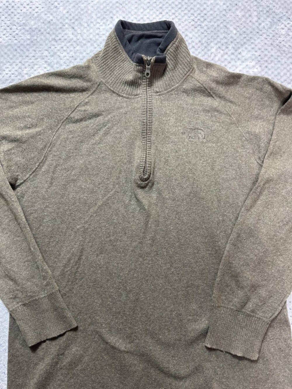 The North Face Mens M Wool Blend Pullover Sweater Quarter Snap Gray Outdoor - Picture 4 of 9